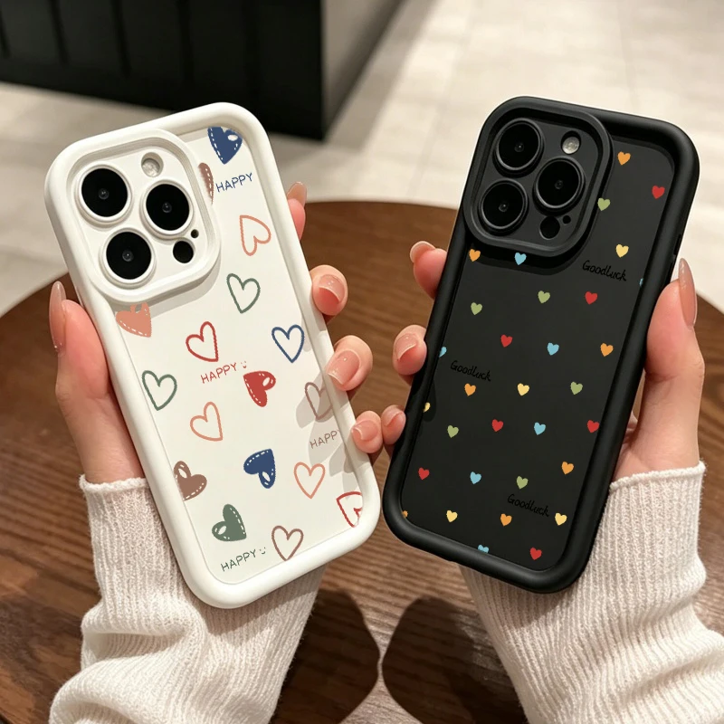 Multistep TPU Love Heart Phone Case For Samsung Galaxy A57 A17 A27 A56 5G A07 A06 A16 A15 A25 A55 A37 A35 A36 A26 Silicone Cover