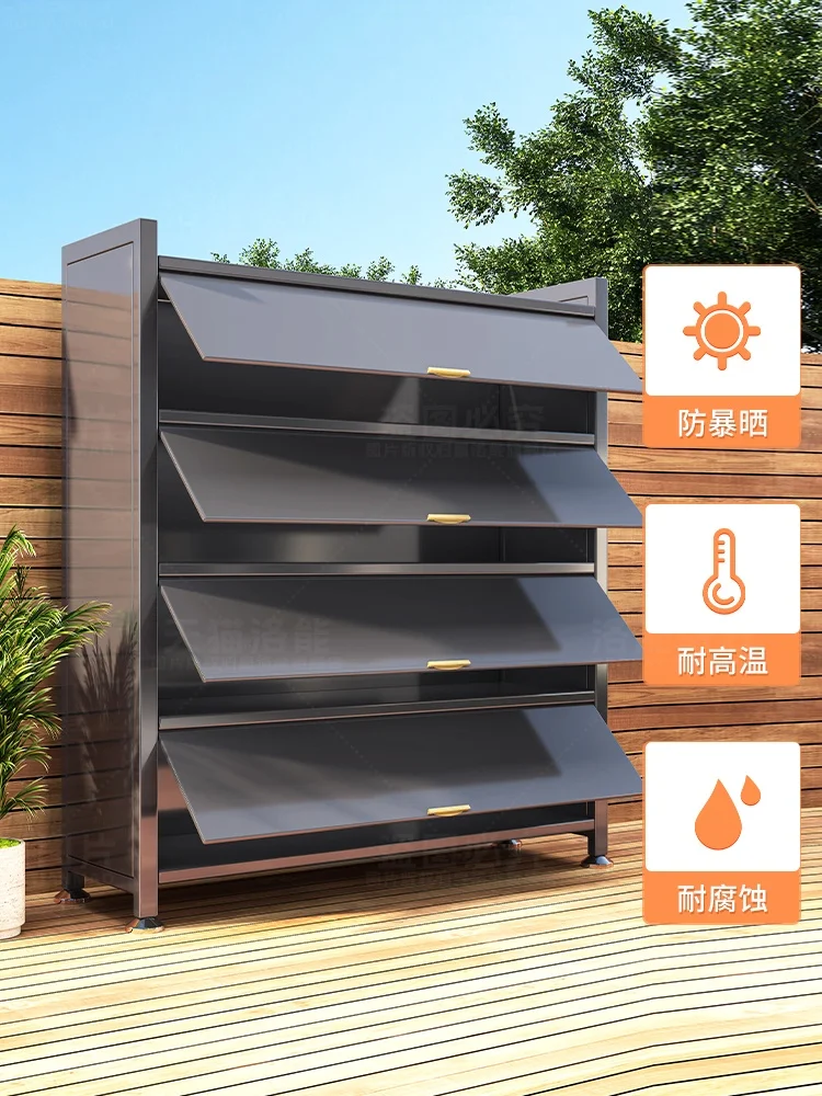 

Outdoor storage cabinet Balcony floor waterproof sunscreen sunscreen sunscreen Shelf Outdoor indoor
