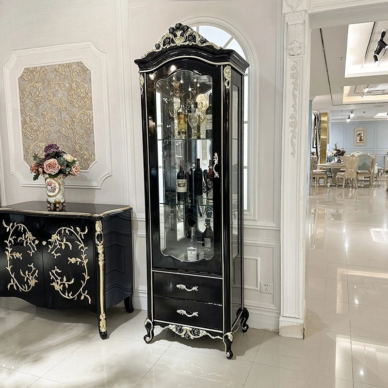 

European living room carved high partition cabinet foyer single door assembly cabinet
