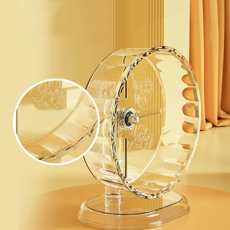 Hamster Cage Wheel Acrylic Transparent Anti-Slip Easy Clean With Stand