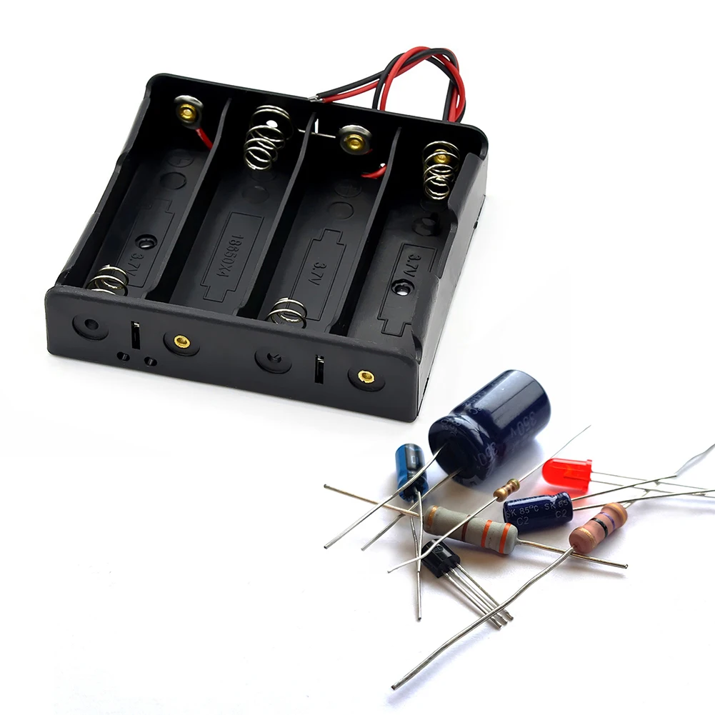 18650 Battery Storage Box Case 1 2 3 4 Slot DIY Plastic Batteries Clip Holder Container With Wire Lead For 18650 3.7V Batteries