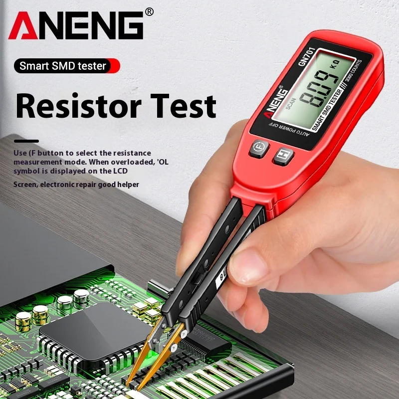 ANENG GN701 Smart SMD Tester Multimeter Capacitance Resistance Diode Capacitor Test Pen LCD Display 3000 Counts Test Custom tool