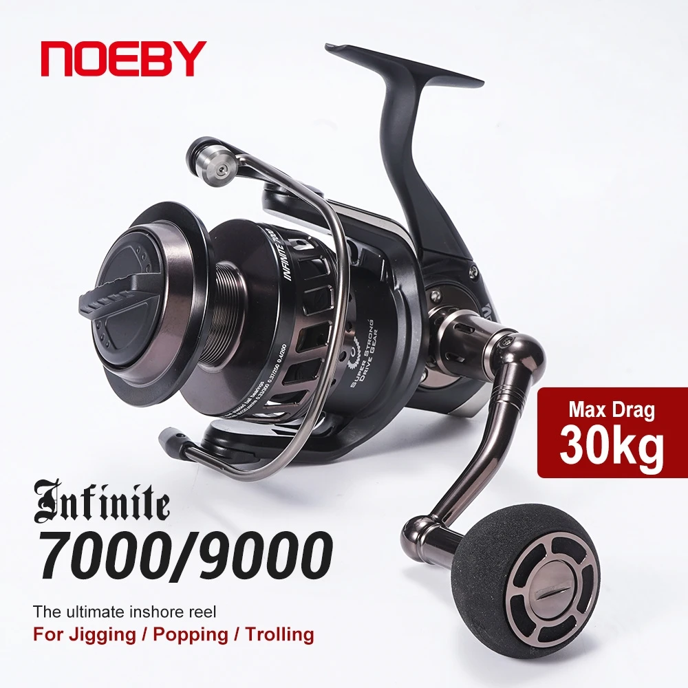 

NOEBY Spinning Fishing Reel INFINITE 7000 9000 Max Drag 30kg 4.1:1 Big Game Saltwater Spinning Wheel for Sea Fishing Pesca