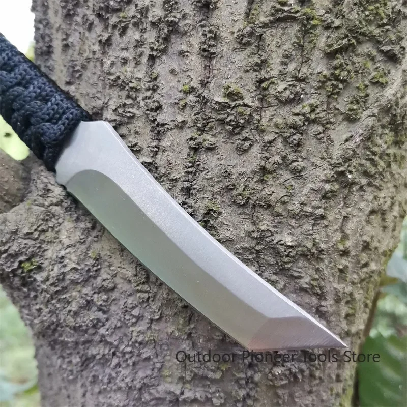 2024 nuevo cuchillo recto pequeño para acampar + funda, cuchillo de caza de supervivencia multifuncional portátil, cuchillo pequeño afilado de alta