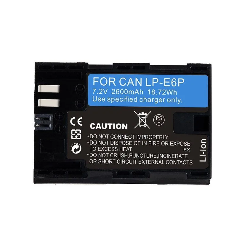 High Quality LP-E6P Camera Battery 7.2V 2600mAh for CANON EOS R5 Mark II Camera Brand New Replacement Battery