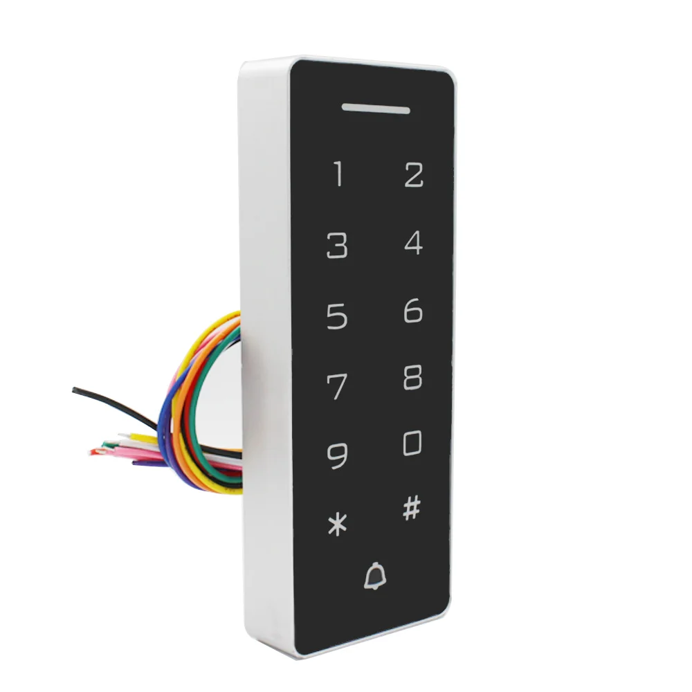 Narrow Access Control Keypad Outdoor RFID Access Controller Touch Door Opener System Electronic EM4100 125KHz 13.56Mhz MF Card