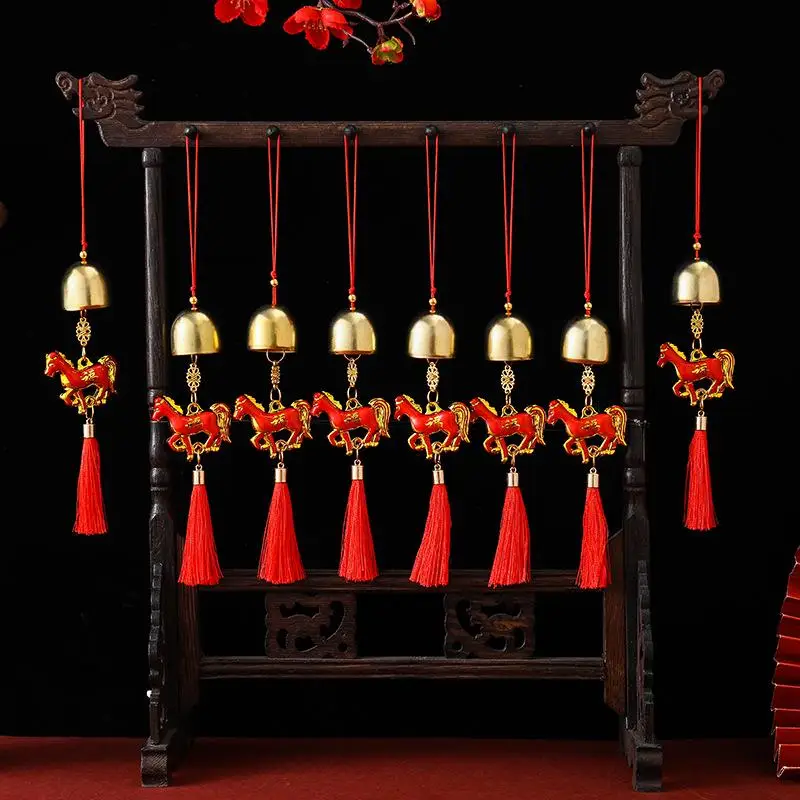 حار 1 قطعة 2026 سنة الحصان الرياح الرنين قلادة حبل طويل الحلي لباب السيارة ديكور المنزل محظوظ سحر معلق الديكور 23 سنتيمتر #2