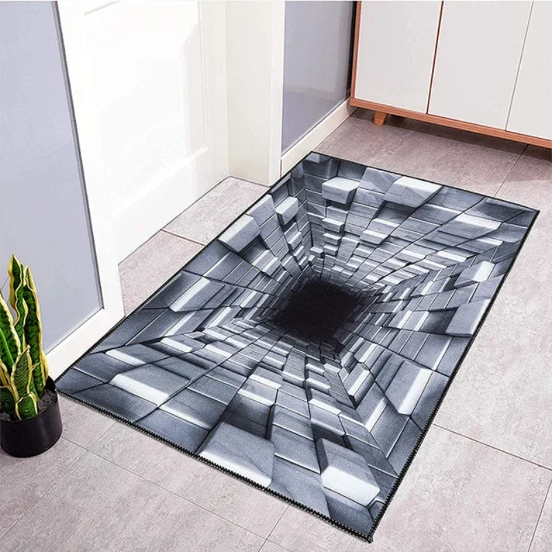 3D Vortex Illusion Home Entrance Doormat Decoration Carpet for Living Room Non-Slip Bedroom Floor Mat Kitchen Hallway Rugs