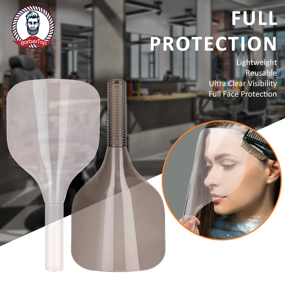 

Barber Clear Plastic Hairspray Face Shield Hair Cut Pads Hair Salon Hairdressing Water Proof Spray Shields for Face Eyes Protect