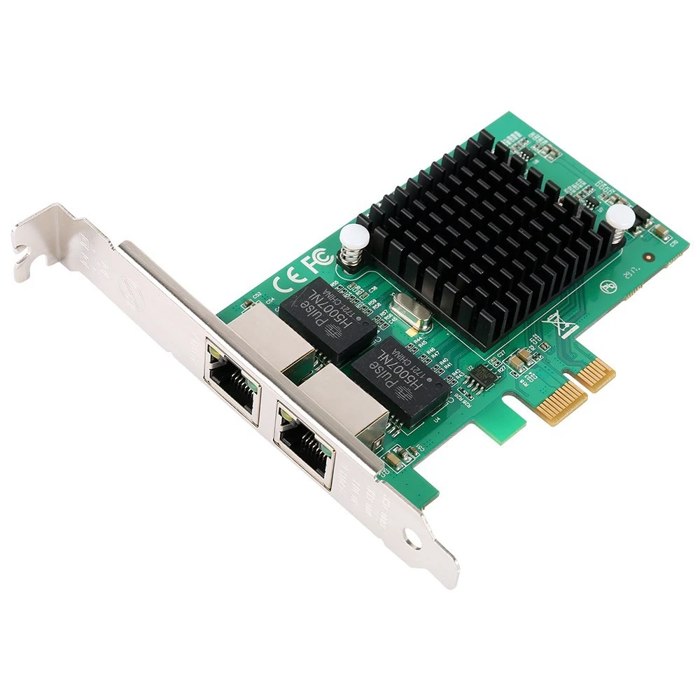 Gigabit Ethernet Pci-E Network Controller Card 10/100/1000Mbps, Rj45 X2 Dual 2 Port Pcie Server Network Interface Card Lan Adapt