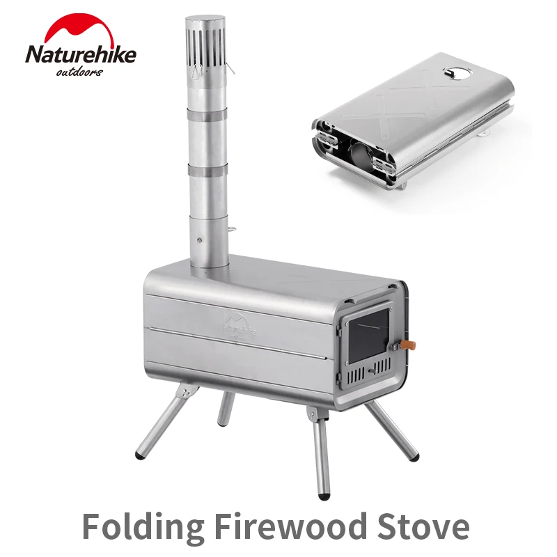 

Naturehike Folding Firewood Stove Pure Titanium Furnace Ultralight Portable Winter Wood Grill Chimney Outdoor Heating Burner