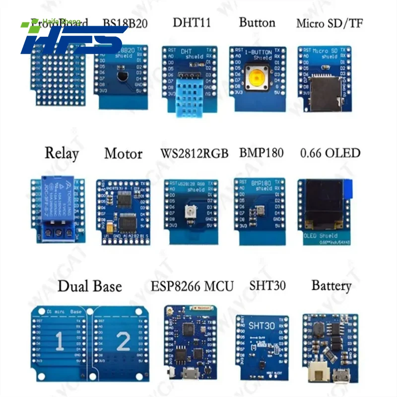 D1 Mini Pro WiFi Development Board Kit, NodeMcu, Lua, com base em ESP8266, V1.1.0 para Arduino, 15pcs