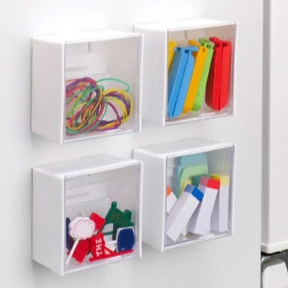 

Plastic Magnetic Storage Box Square Dustproof Wall Mounted Storage Boxes with Transparent Lid Space Saving Mini Storage Box