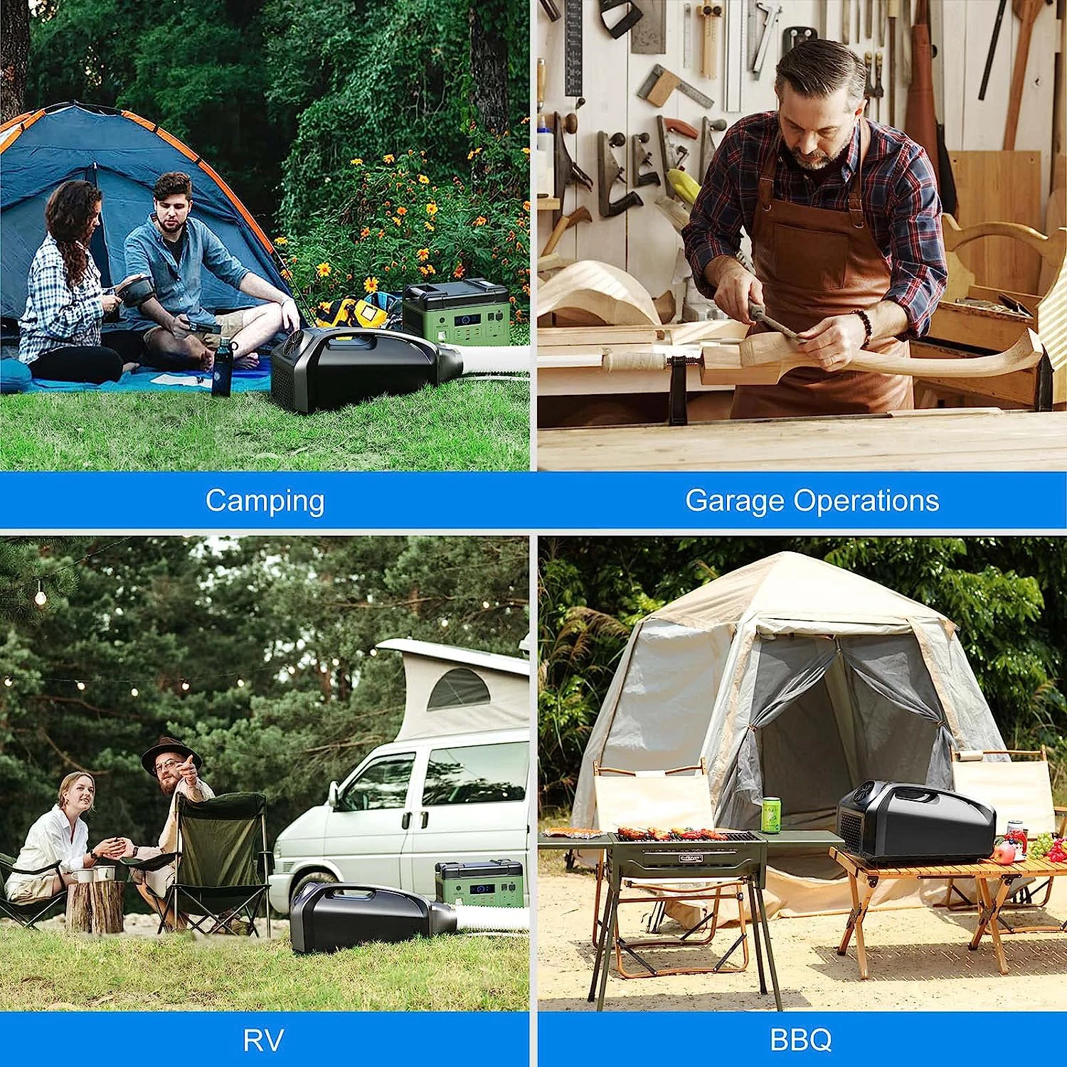 مكيفات الهواء المحمولة الرئيسية التيار المتناوب وحدة التبريد 24 فولت تيار مستمر و 100-240 فولت التيار المتناوب 3 سرعات مروحة 15 ~ 30 ℃ للتخييم خيمة غرفة في الهواء الطلق Rv