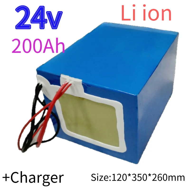 

24V 200Ah Li-ion Battery Deep Cycle with BMS +20A Charger Included 7S Solar Energy Storage Booster for RV Tricycle Van Boat Off-