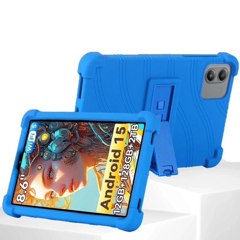

Tablet Case Silicone Shockproof Funda Holder Stand Shell Skin For Blackview Link 2 8.68 inch Protective Cover Kickstand Pouch