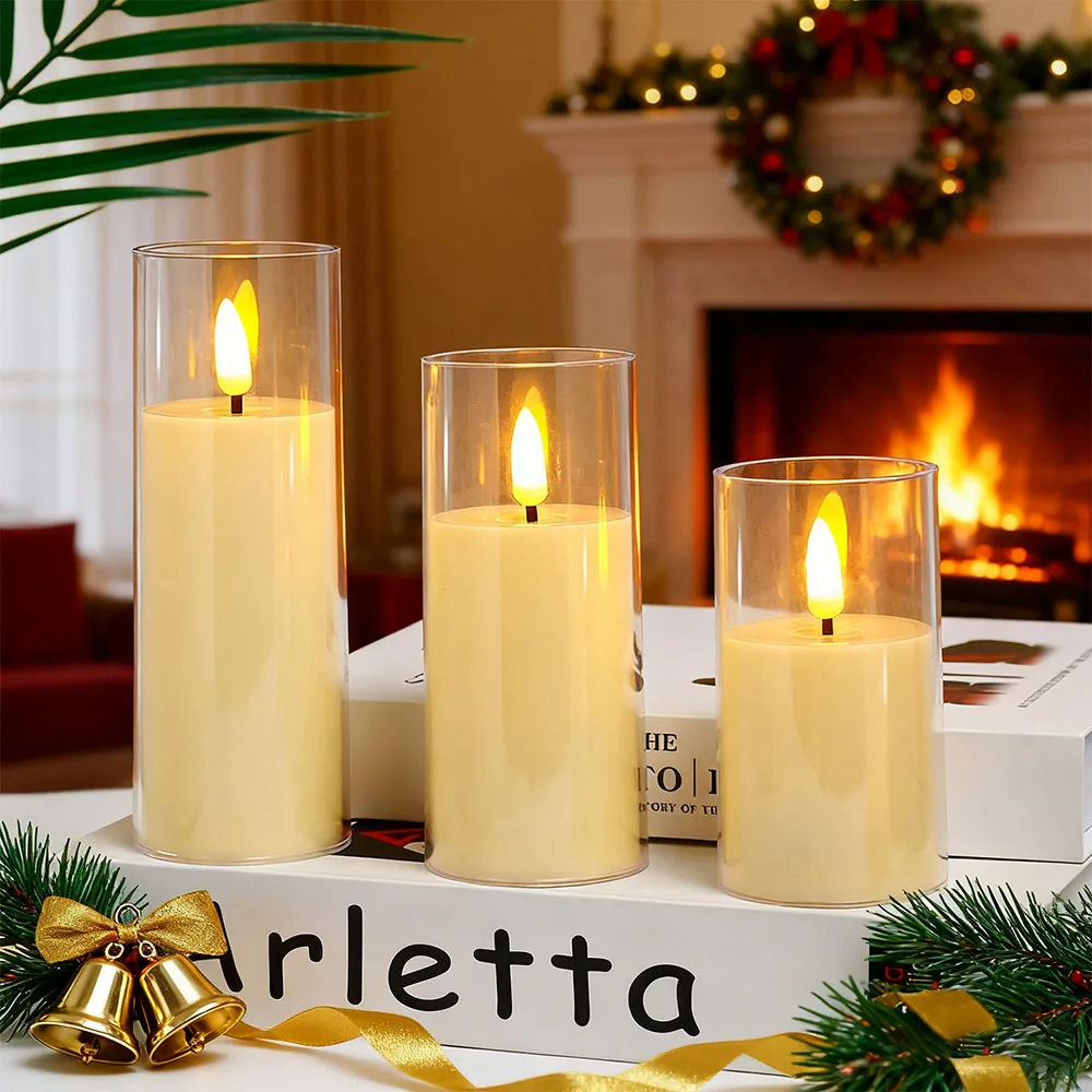 

3 шт. маленькие мерцающие беспламенные свечи на батарейках светодиодные поддельные свечи для праздничного декора, дома, свадьбы, романтической атмосферы