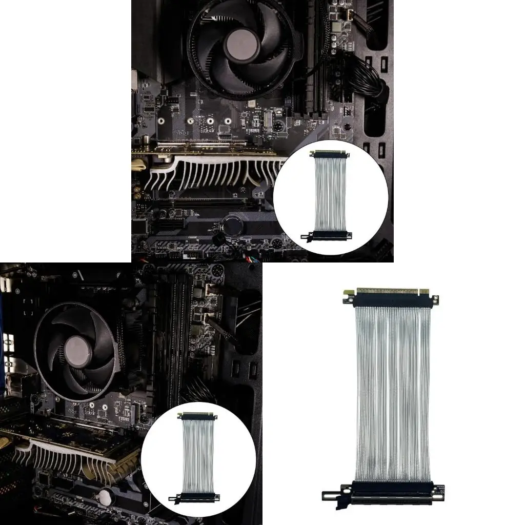 

Flexible PCIE5.0 X16 Risers Cable with Improved Airflows for Vertical GPU Mounting in Compactly Case 15cm/20cm/25cm