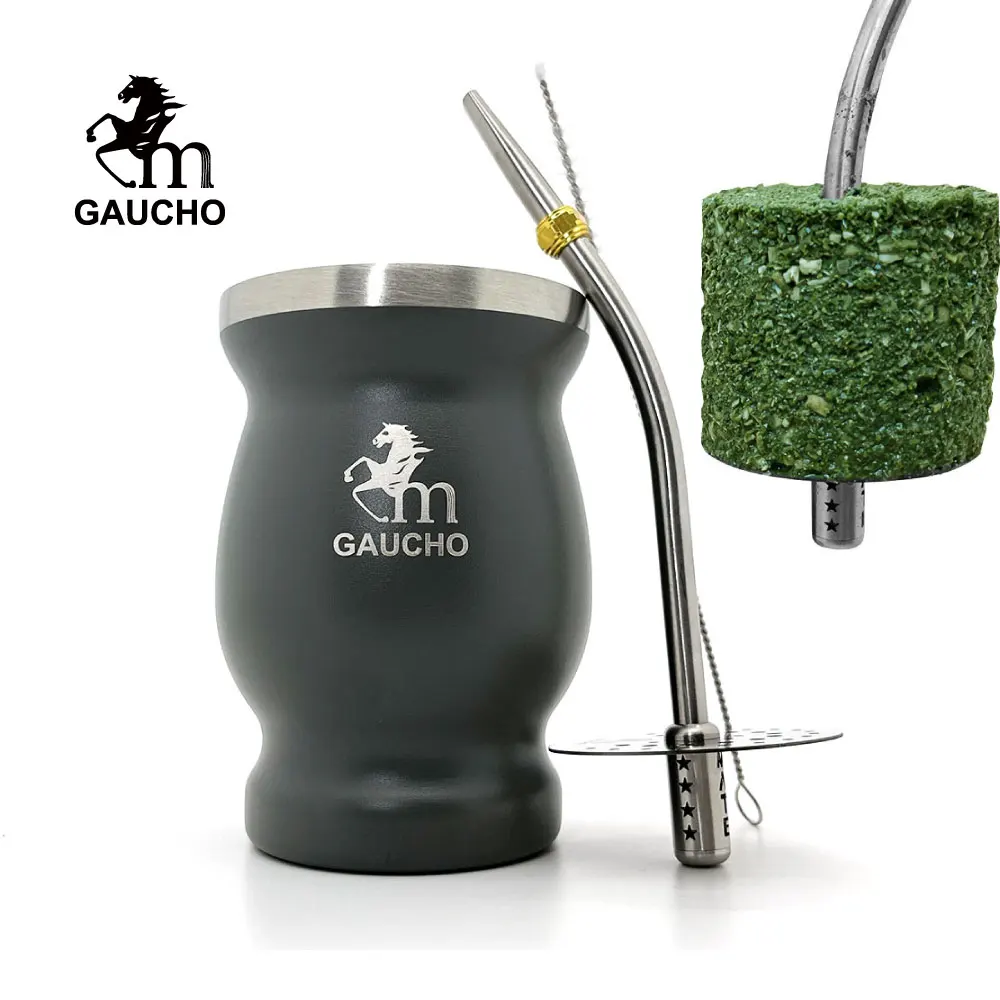 1 Set/Lot Gaucho Yerba Mate Tea Dregs Removal Smooth drinking And Easy Cleaning Include Stainless Bombilla Straw And Separator