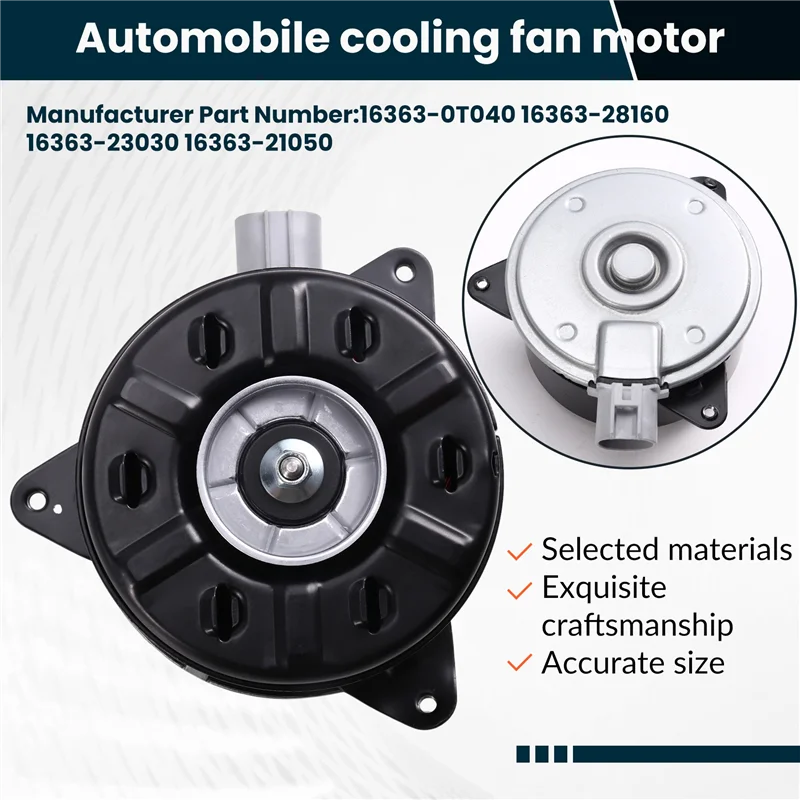 

For TOYOTA LEXUS VIOS Yaris Previa RAV4 Corolla ES330 RH Seven Leaf Fan Engine Cooling Fan Motor 16363-0T040