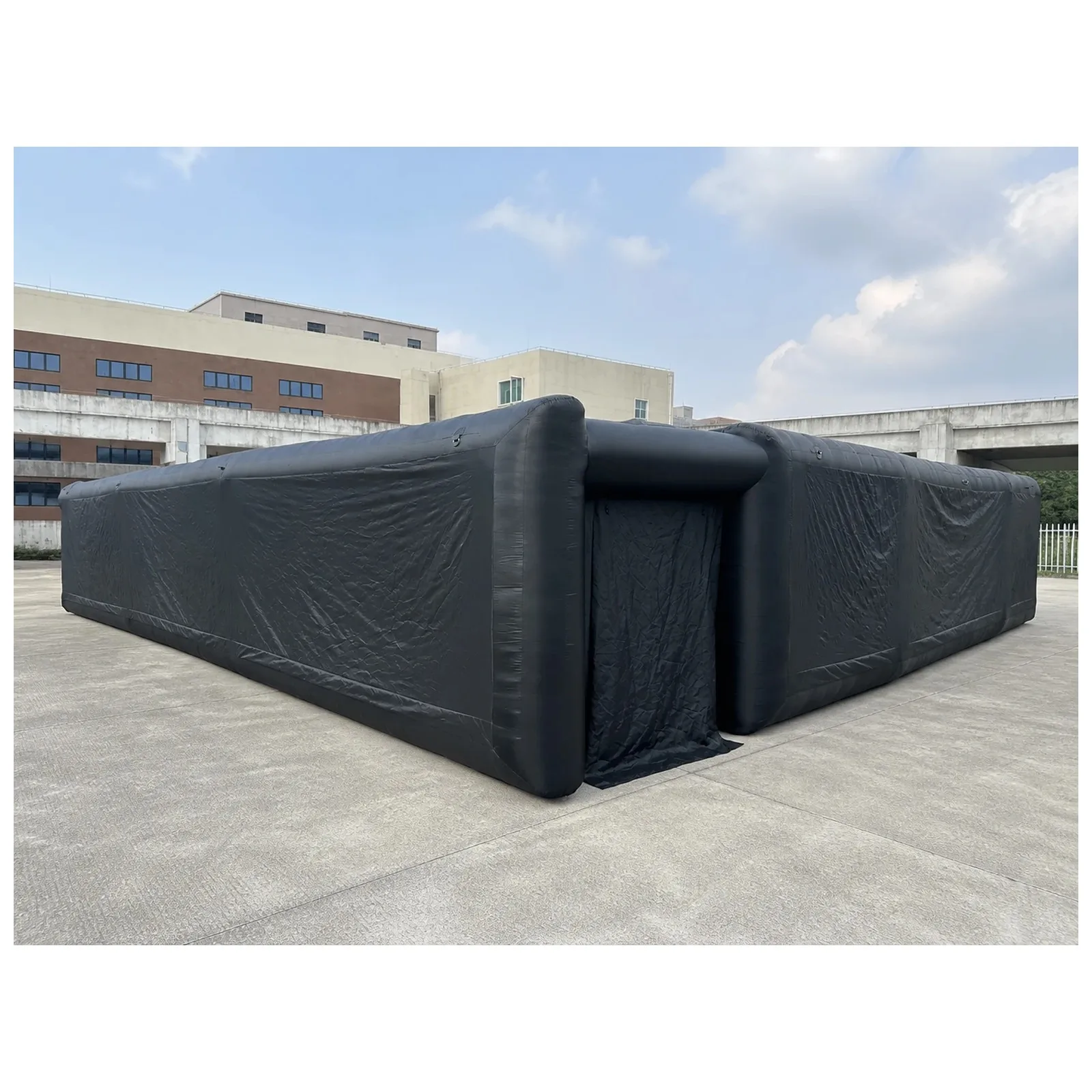 Large Plain Black Inflatable Maze 12X12m 39X39ft with Blower Sports Game Party Events Kids and Adults Outdoor Fun Open Top view 4