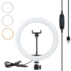 Photography Dimmable LED Selfie Ring Light With Phone Clip USB Plug For Tiktok Youtube Video Live Fill Lamp Photo Studio Light