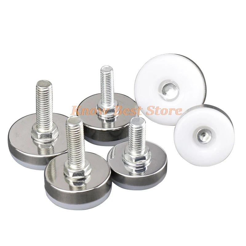 16Pcs Adjustable Furniture Feet Nylon Base Stainless Steel Levelers Legs, for Sofa, Table, Chair, Cabinet, Workbench of Leveling