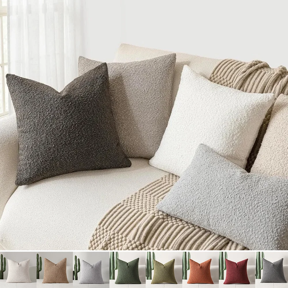 

1PC Solid Color Soft Cushion Cover Waist Pillowcase Pillows for Sofa Bed Chair Car Multi-Color Home Decoration Funda Cojin 베개 커버