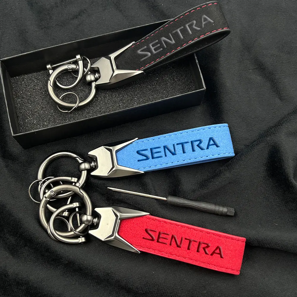 Nueva moda de lujo llavero de gamuza para coche llaveros con logo Sentra 3D para Nissan sentra b13 b14 b17 b18 2015-2025 accesorios de coche