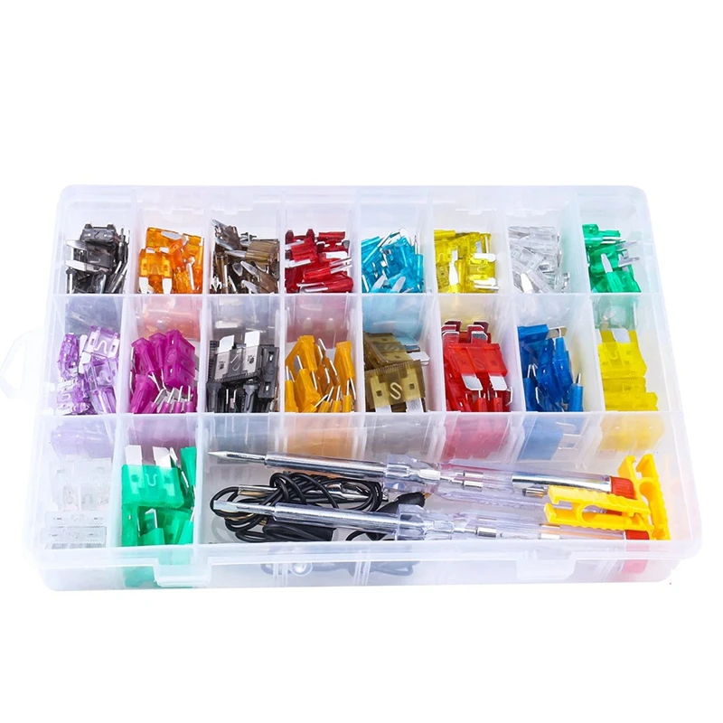 310Pcs Car Fuses Assortment Kit, Standard/Mini/Low Mini Blade Automotive Fuse With Fuse Tester & Puller