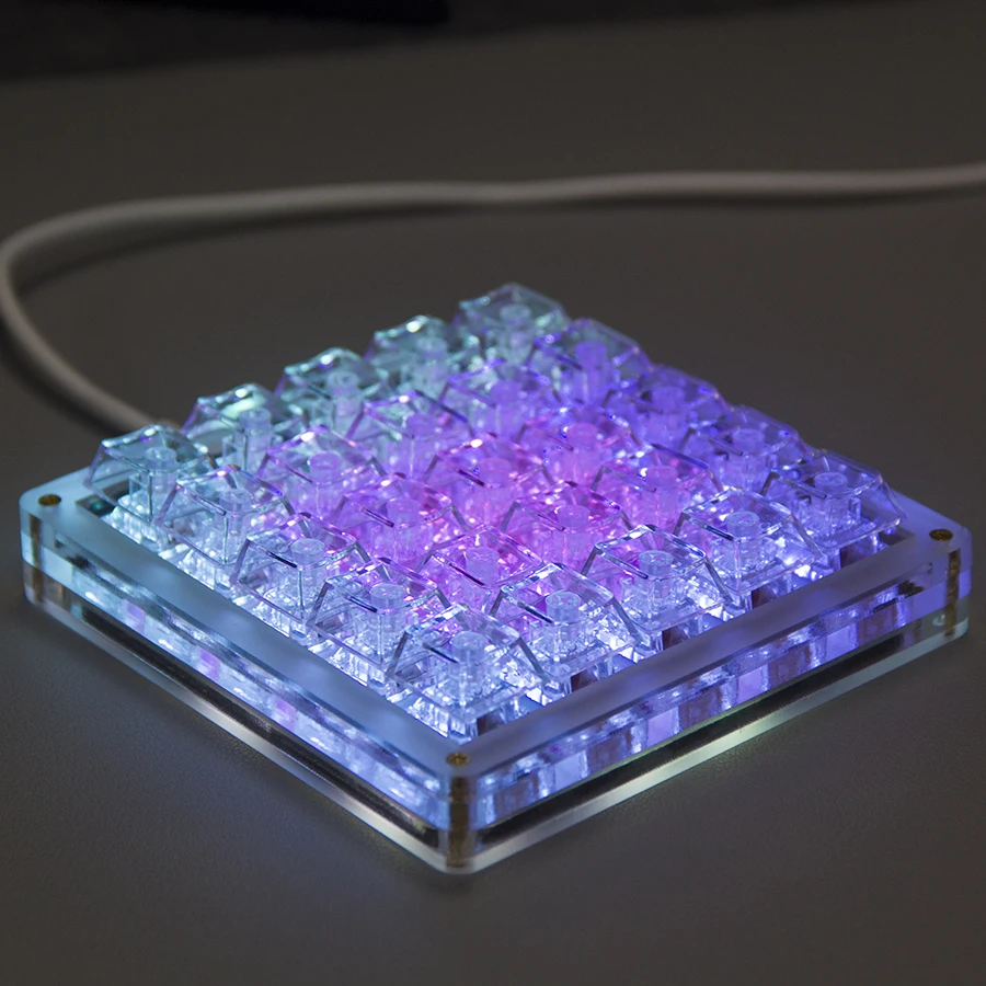 Nuevo teclado LT25 5X5 QMK VIA con Firmware RGB retroiluminado, teclado completo transparente con teclado numérico DIY para MacOS Windows, teclado para juegos con cable.