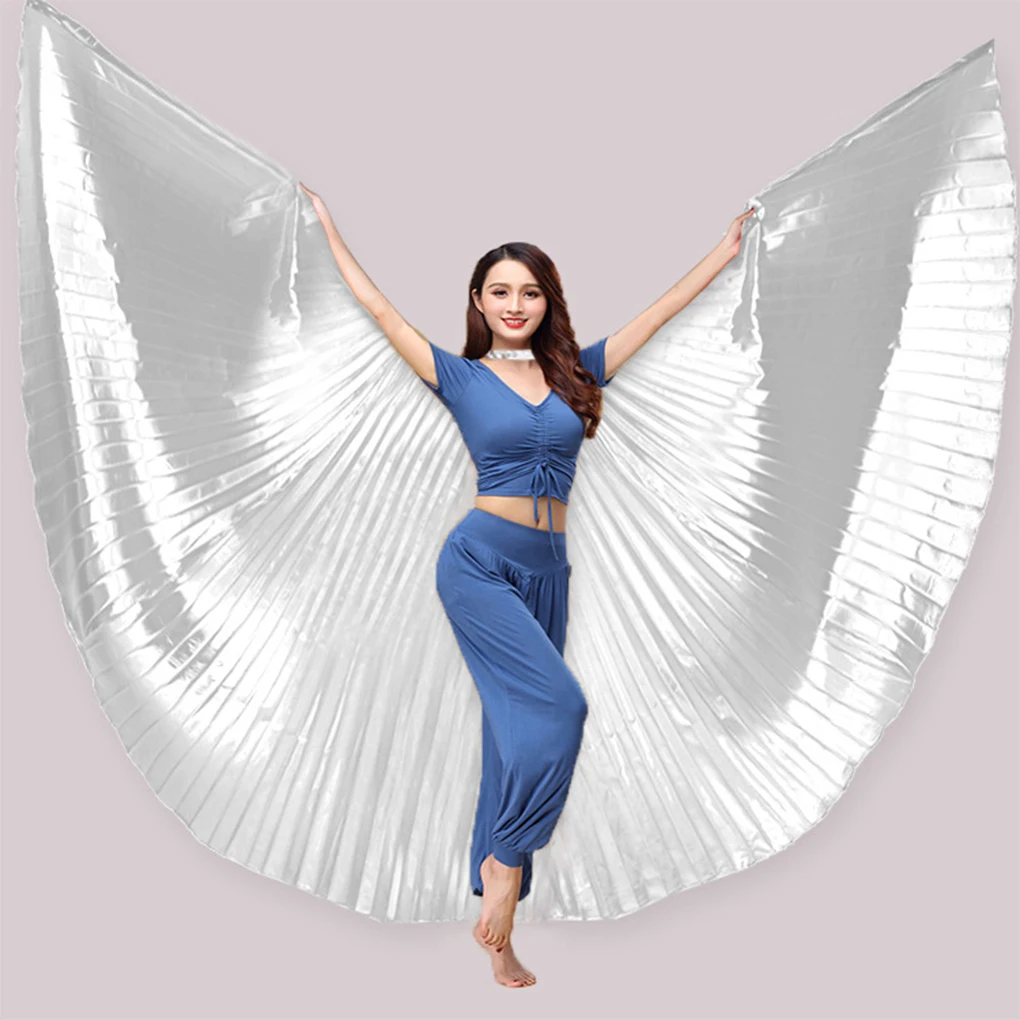 

360 Degree Belly Dance Wing with Telescopic Stick Adult Costumes Dancing Props Carnival Shows Accessories Pink
