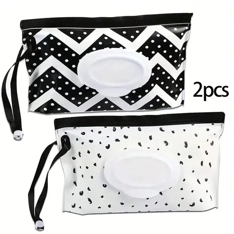 1/2pcs Baby Wipe Case, Travel Tissue Holder, Wet Wipes Storage Bag, Reusable Wet Wipe Pouch For Travel, Mask Bags, Tissue Bags