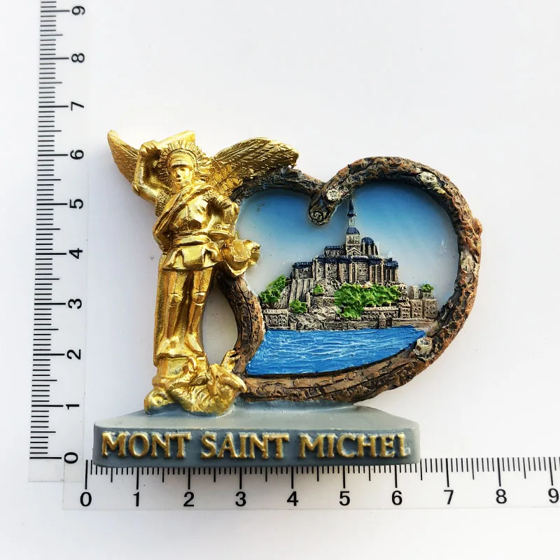 Fridge Magnet Cultural Landscape Message Stickers for Saint Michel Mountains, Tourist Souvenirs, Resin Craft Decorations