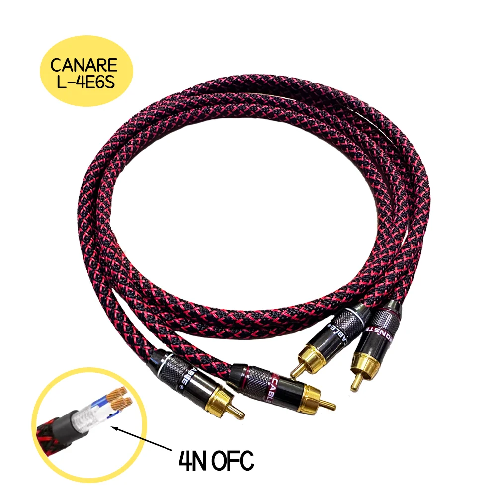 Canare RCA audio cable speaker Home Audio Video Interconnect Cables Stereo 4N OFC Male to Male For Amplifier DAC TV car audio