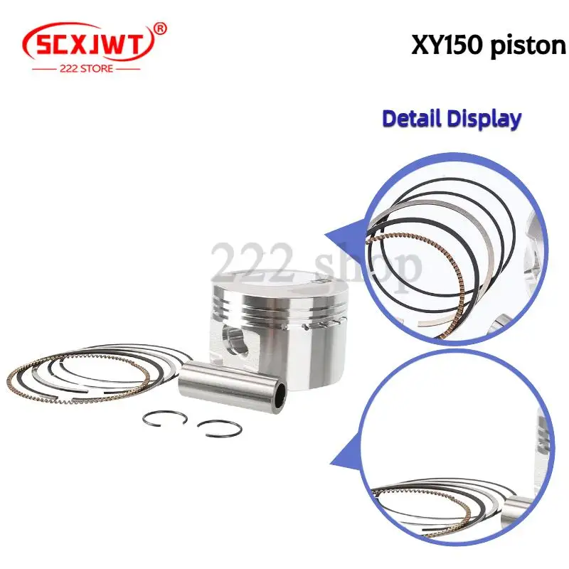 

XY150 Piston Premium Alloy Wear Resistant Fit XY150cc Motorcycle Dirt Bike Off-Road Engine Replacement Parts
