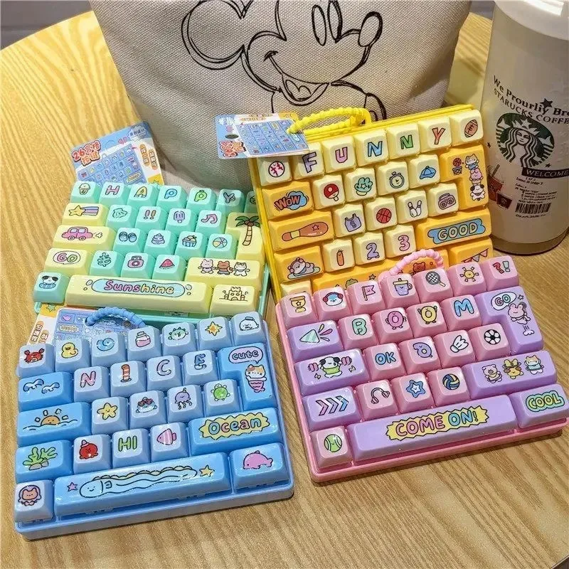 26-Key Stress Relief KeyboardToy Keychain Non-stop Happiness CuteCreative Student Children Birthday Gift Small Pendant Accessory