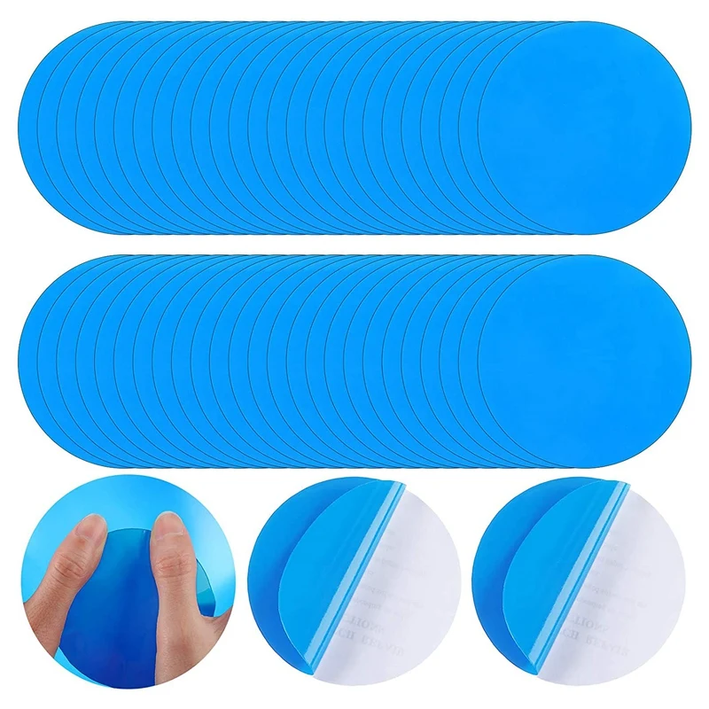 Round Self-Adhesive PVC Repair Patches,Vinyl Pool Liner Patch Boat Repair For Inflatable Boat Raft Kayak Canoe (50Pcs)