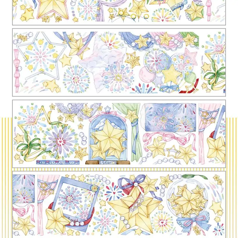 star fireworks Collage card sticker Journal pet washi tape Crystal special oil