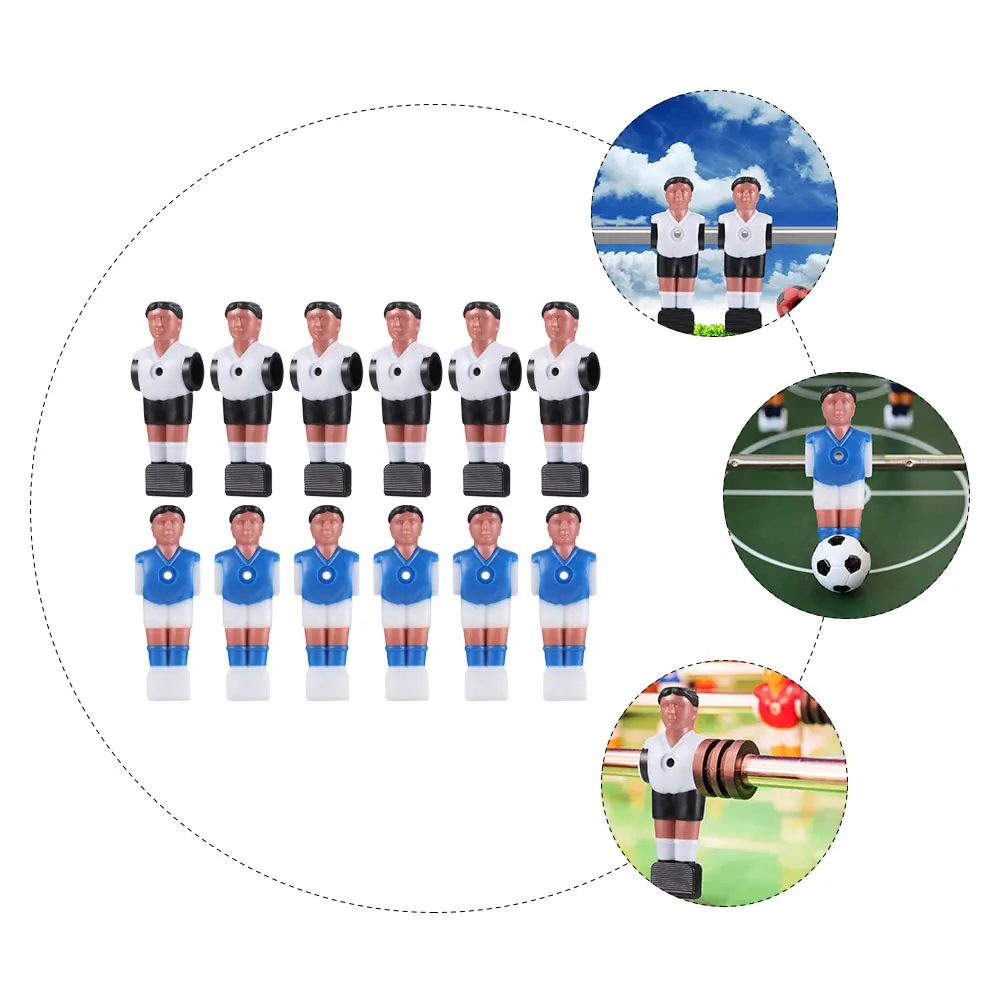 

12pcs Football Table Figures Soccer Player Durable Material Color Foosball Accessories Fits Standard Rods Tables