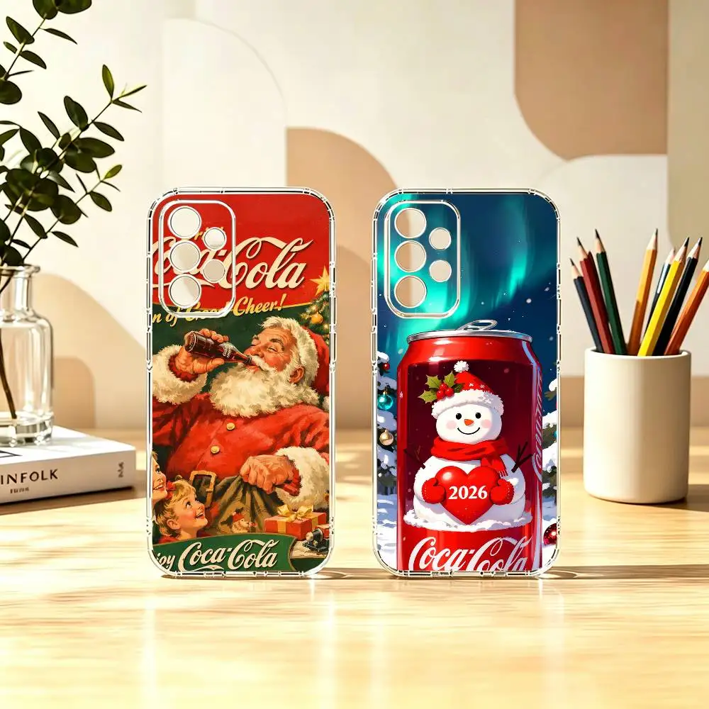 Classic C-Coca C-cola Christmas Basic Phone Case For Samsung S25,24,23,22,21,10,9,Ultra,Plus,Lite Transparent