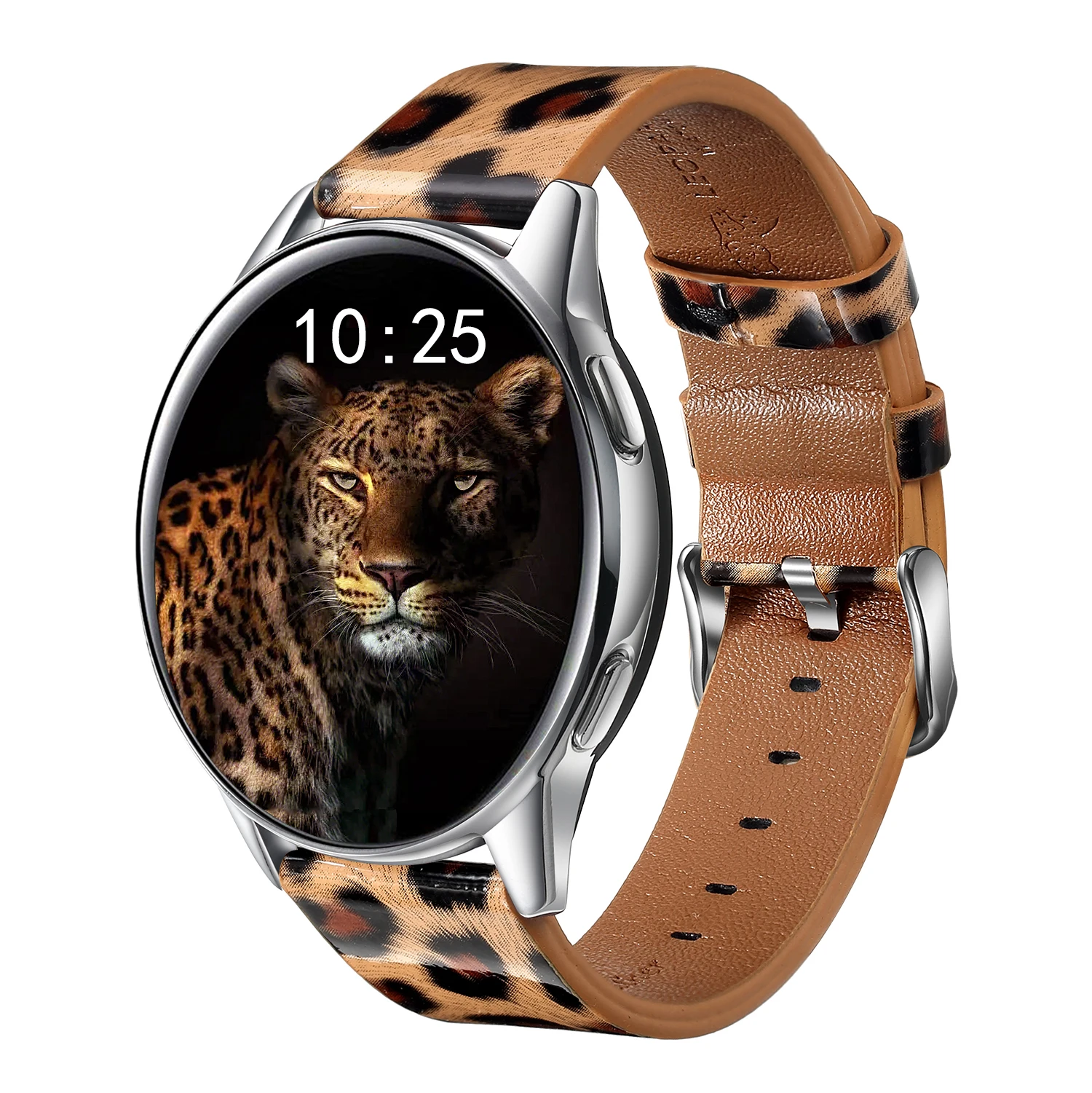 Leather Watch Band Leopard Quick Release 20mm 22mm Leather Watch Strap for Women