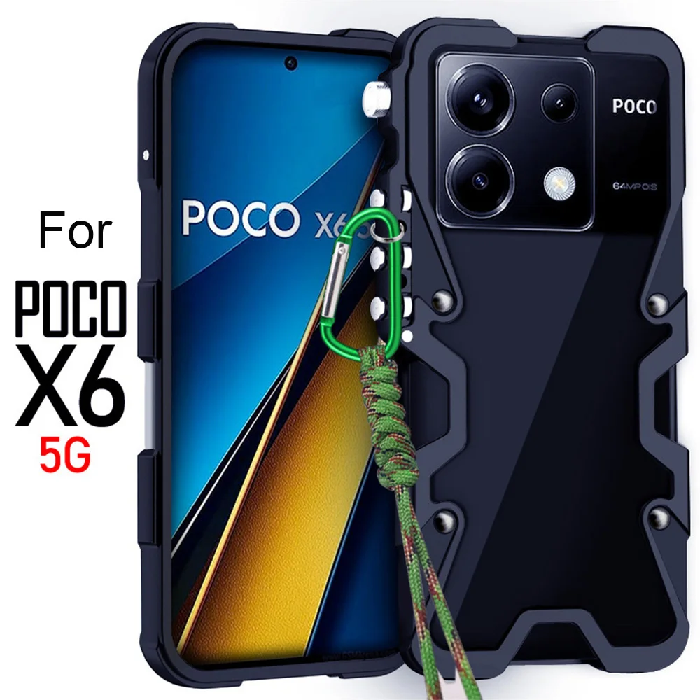 Shockproof Metal Bumper For Xiaomi POCO X6 Pro Case Luxury Aluminum Cover Funda For Xiaoim POCO M6 Pro X5 Pro X6 NEO Case Coque