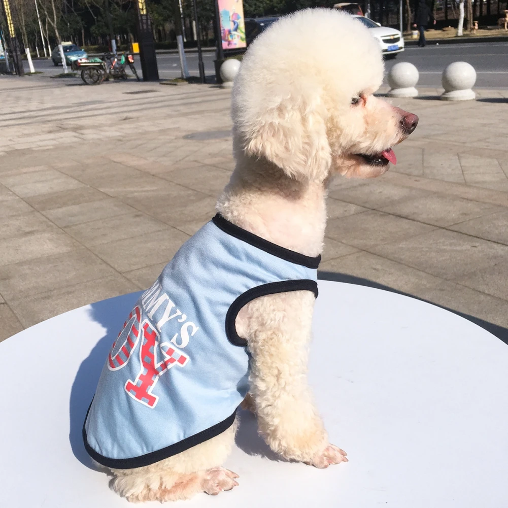 Vestiti estivi per cani stampa di lettere maglia sportiva traspirante per cani vestiti da basket t-shirt per cuccioli camicie per gatti per cani di