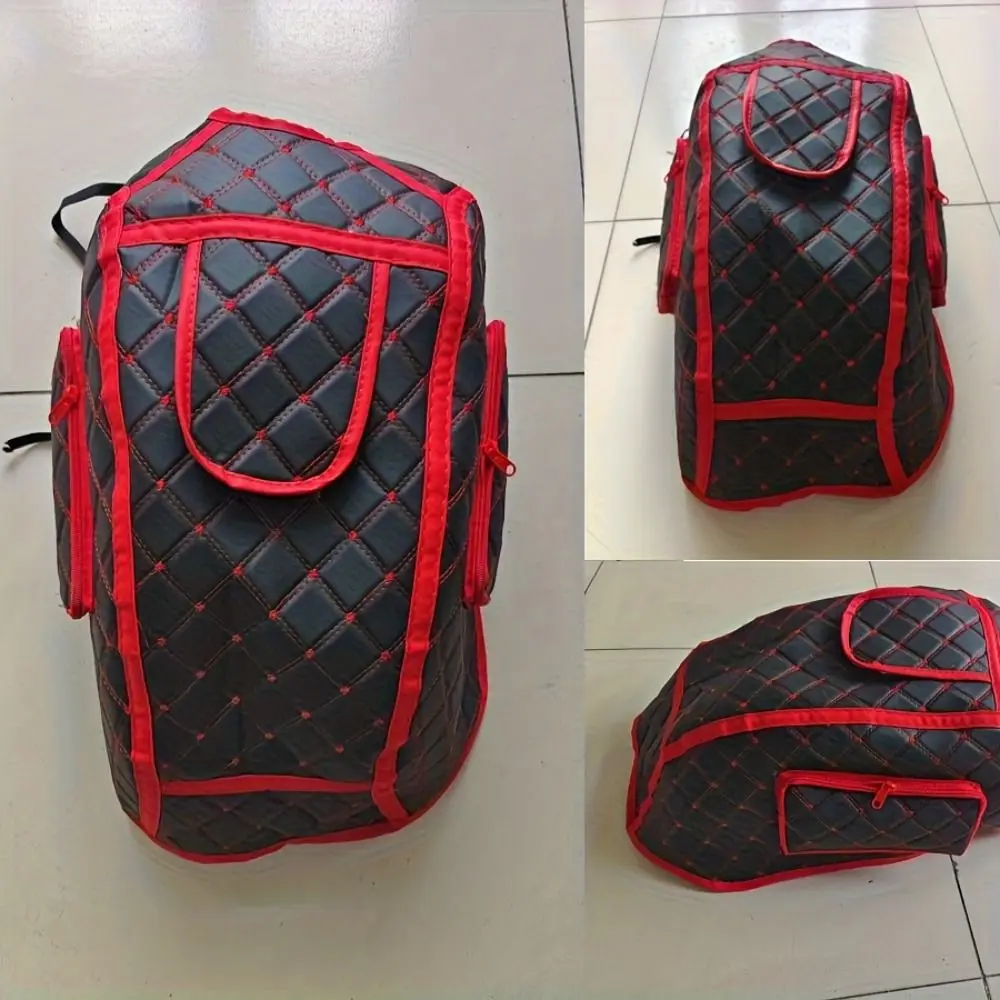 Faux Leather Motorcycle Fuel Tank Cover Thickened Storage Pocket Fuel Tank Protector Wear-Resistant Sun Protection Gas Pad Cover