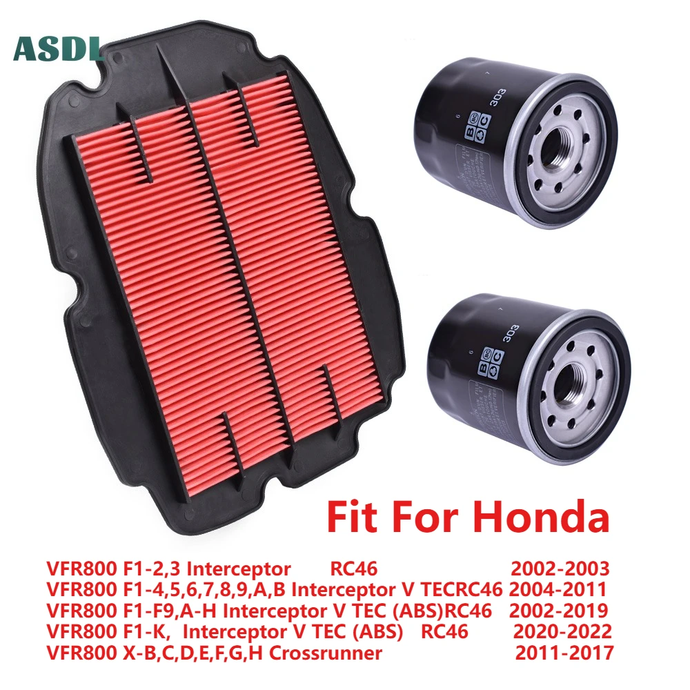 

For Honda VFR800 Motorcycle Air Filter Cleaner 1801 Oil Filter 303 For Honda VFR 800 F1-2 3 Interceptor VTEC RC46 2003-2022