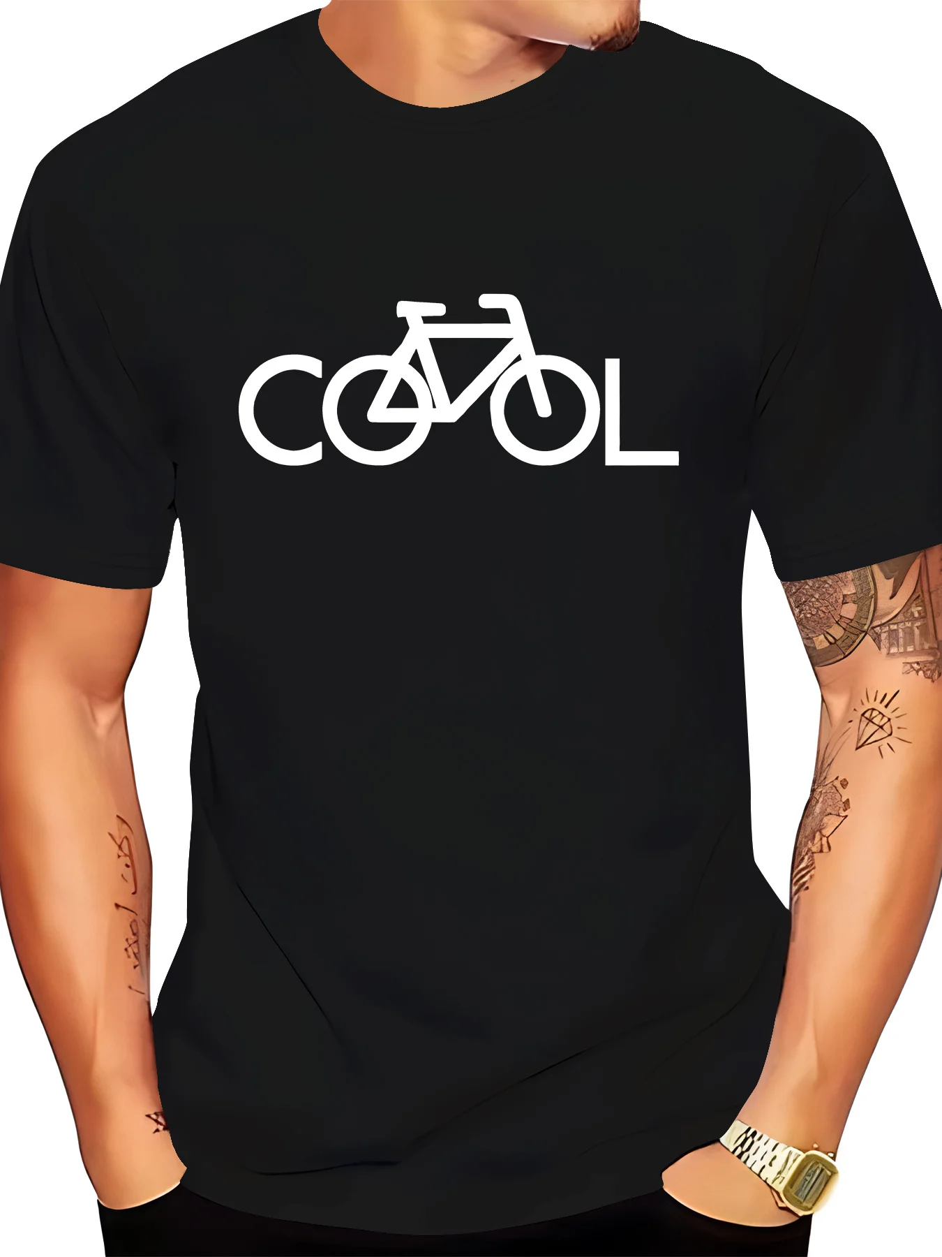 Men's Versatile T-Shirt, High-End Fashion Casual Printed Short Sleeve Trendy Top