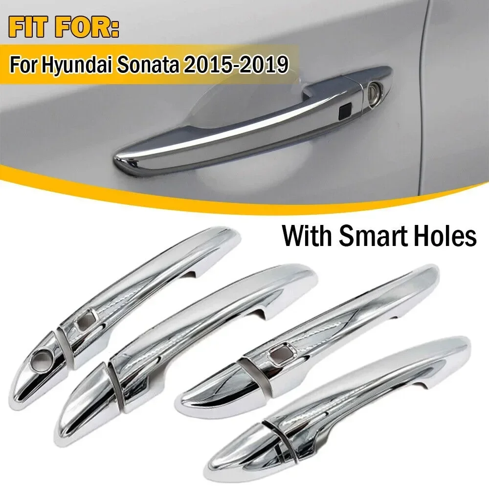 

1 Set For Hyundai Sonata 2015-2019 Exterior Smart Door Handle Frame Cover Moulding Trim ABS Protective Sticker Car Accessories