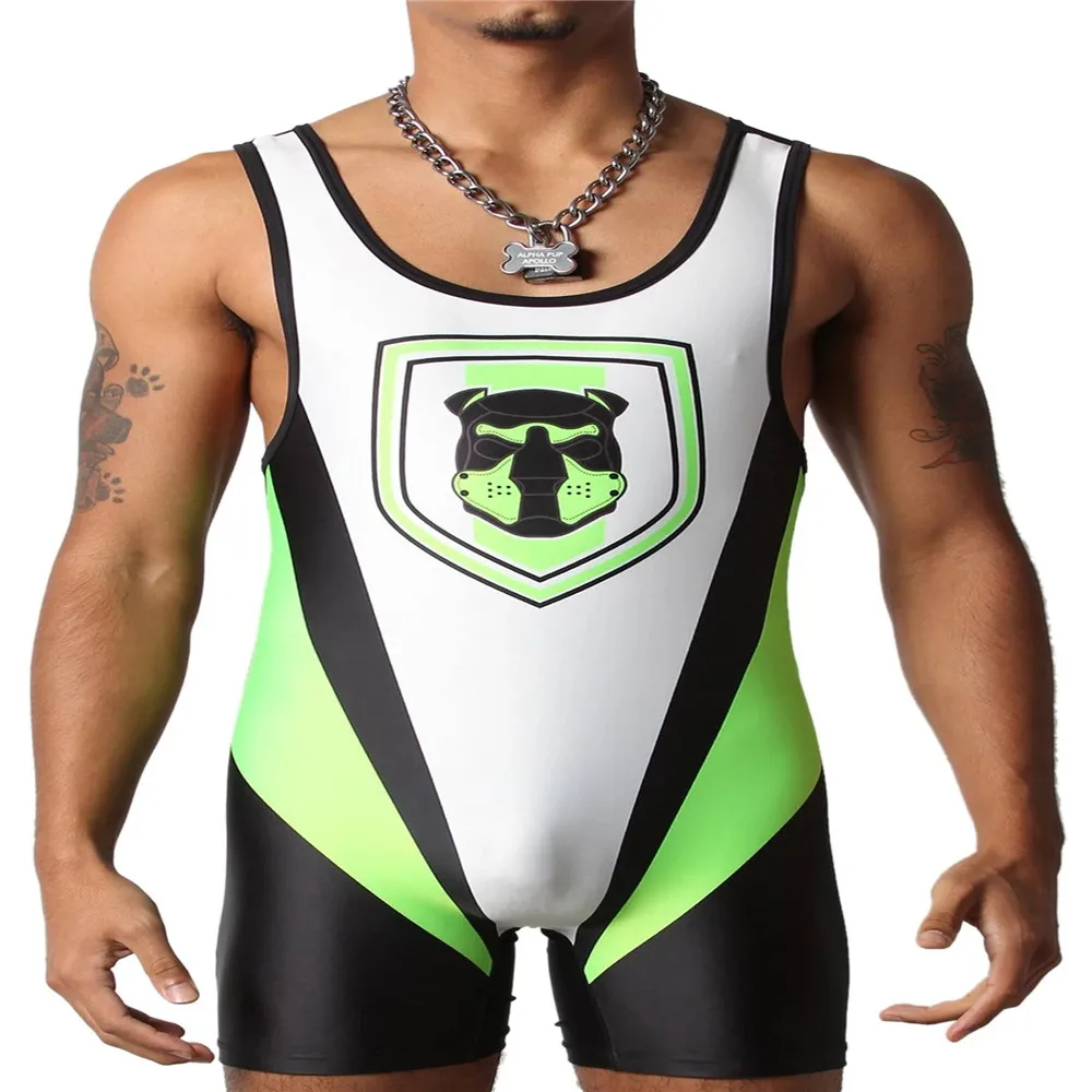 

Men's Wrestling Singlet One Piece Bodysuit Boxing Triathlon Coverall Elastic Lycra GYM Kennel Club Singlet Weightlifting Wear