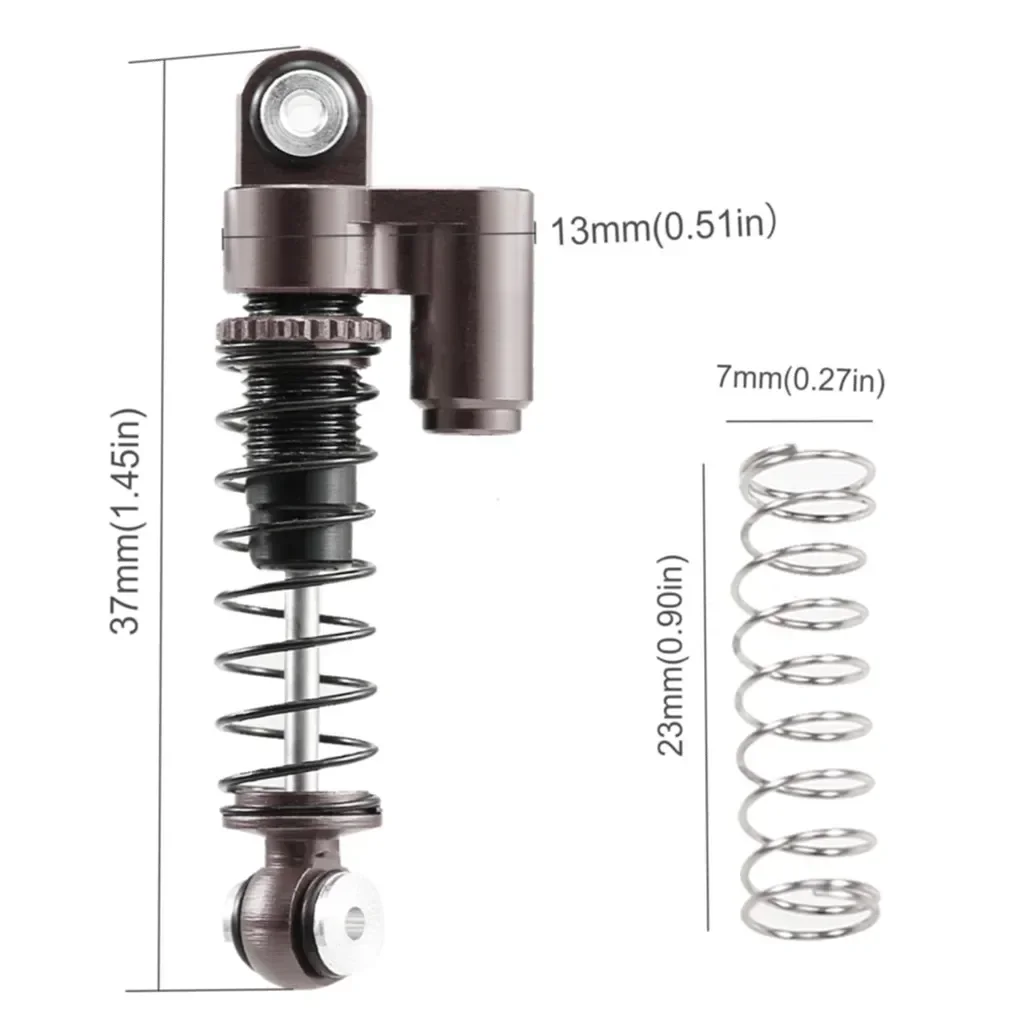 Mini amortecedor rosqueado de alumínio de 32 mm para carro crawler 1/24 RC Axial SCX24 90081